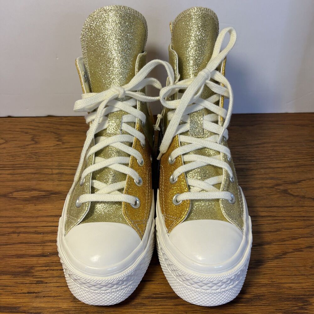 CONVERSE Chuck 70 Plus Glitter Gold Sneaker A08176C Online Exclusive M 4.5 W 6.5